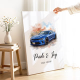Custom Car & Motorcycle Watercolor Portrait from Your Photo
