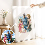 Custom Family Watercolor Portrait from Your Photo