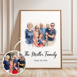 Custom Family Watercolor Portrait from Your Photo