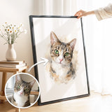 Custom Cat Watercolor Portrait from Your Photo