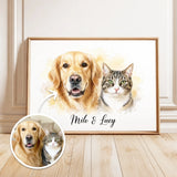 Custom Landscape Pet Watercolor Portrait from Your Photo