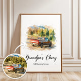 Custom Car & Motorcycle Watercolor Portrait from Your Photo