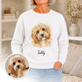 Custom Pet Watercolor Sweatshirt from Your Photo