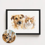 Custom Landscape Pet Watercolor Portrait from Your Photo