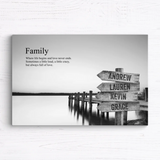 Personalized Canvas "Lake" – Black & White
