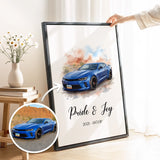 Custom Car & Motorcycle Watercolor Portrait from Your Photo