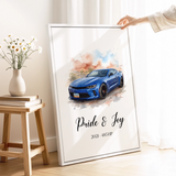 Custom Car & Motorcycle Watercolor Portrait from Your Photo