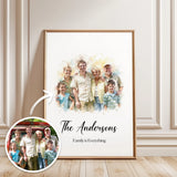 Custom Family Watercolor Portrait from Your Photo