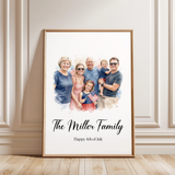 Custom Family Watercolor Portrait from Your Photo