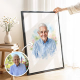 Custom Memorial Watercolor Portrait from Your Photo